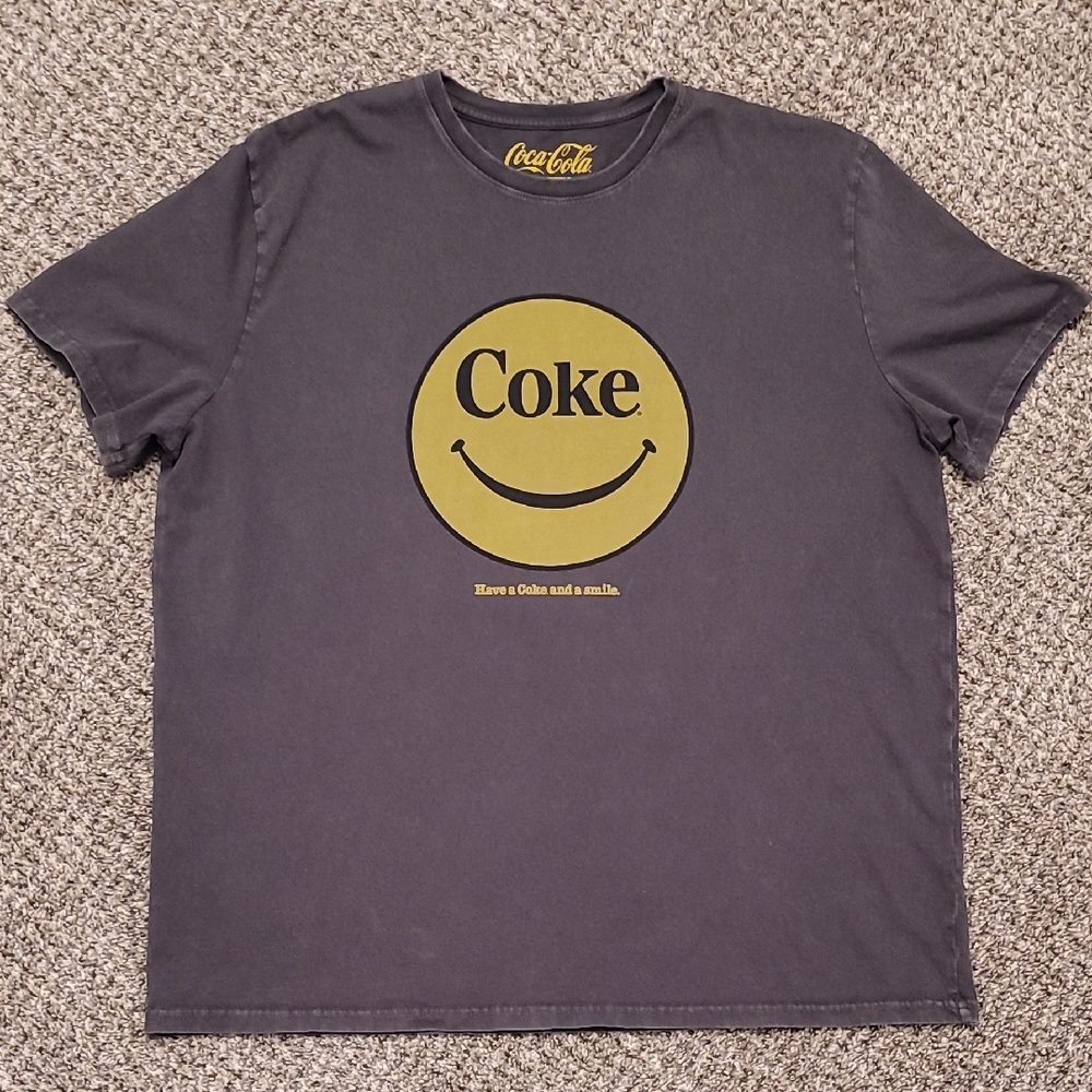 Lucky Brand X Coca-Cola Gray Smiley Face T-Shirt